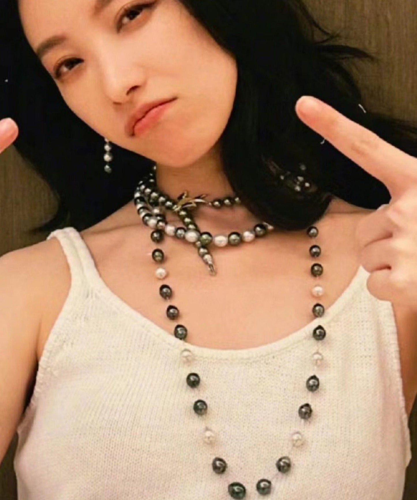 Boutique Pearl Zircon Long Necklace