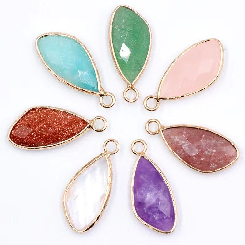 25mm Crystal Pendant for Spiritual Protection With Golden Rim