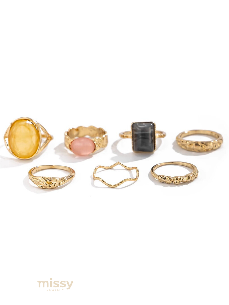 Jaelah Stackable Gemstone Ring Set