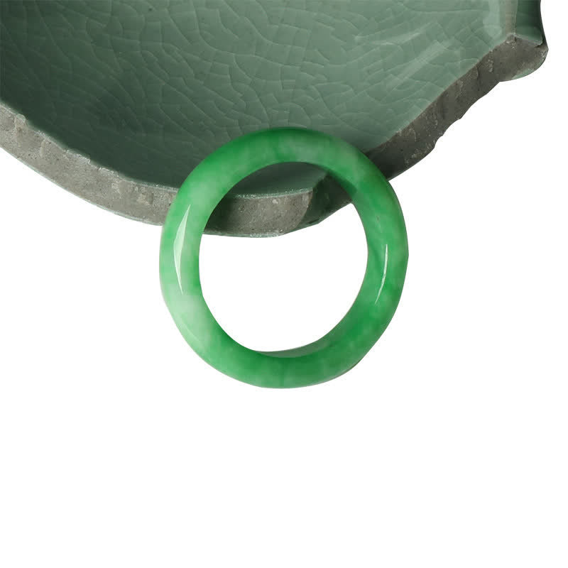 Buddha Stones Jade Abundance Luck Ring