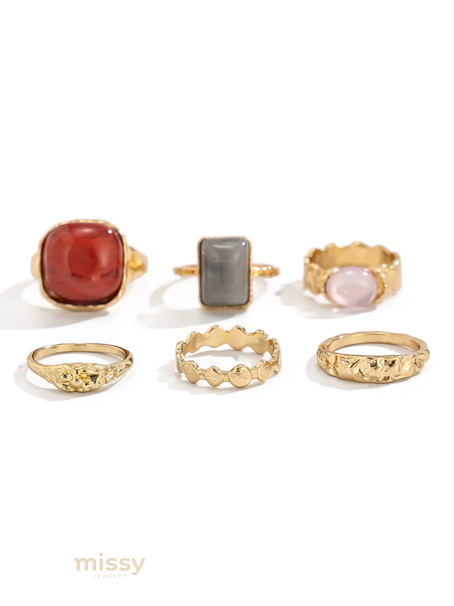 Jaelah Stackable Gemstone Ring Set