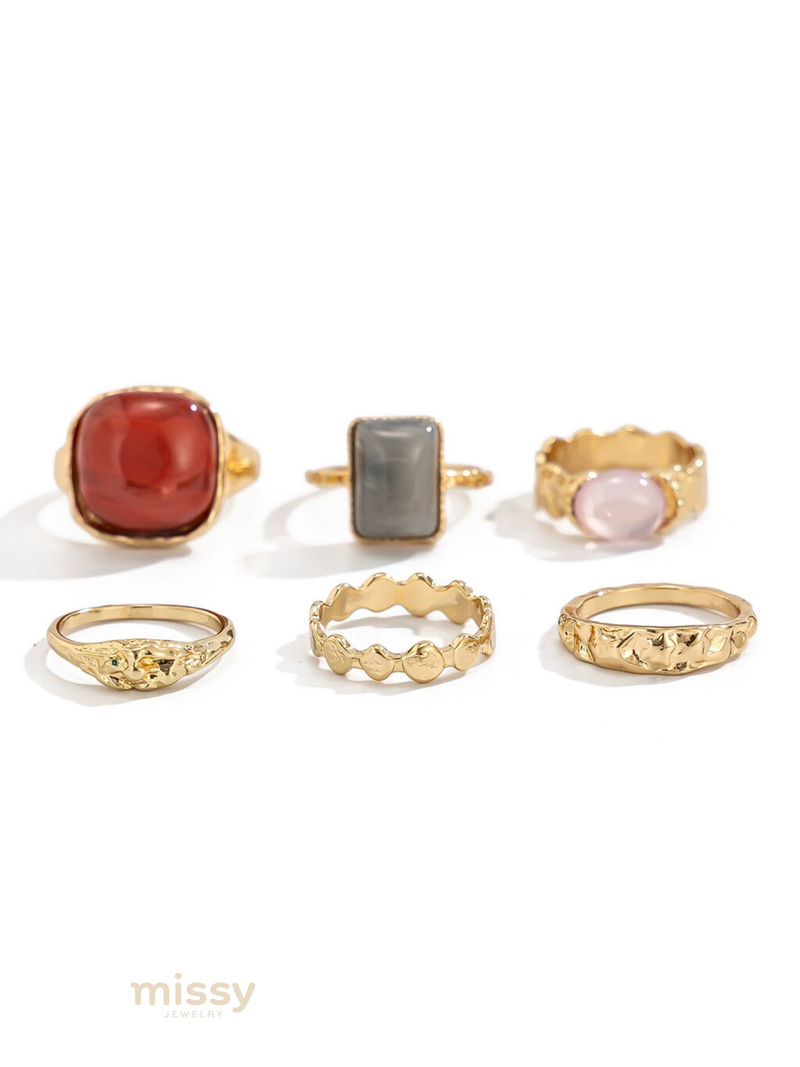 Jaelah Stackable Gemstone Ring Set