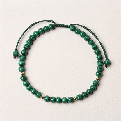 Buddha Stones 4mm Natural Malachite Protection Calmness String Bracelet