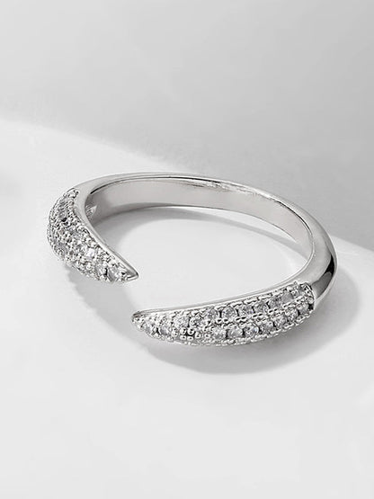 Simple Zircon Adjustable Ring