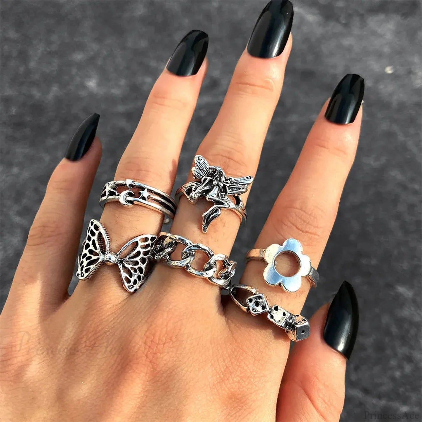 Dark Skull Blossom Seraphim Butterfly Band