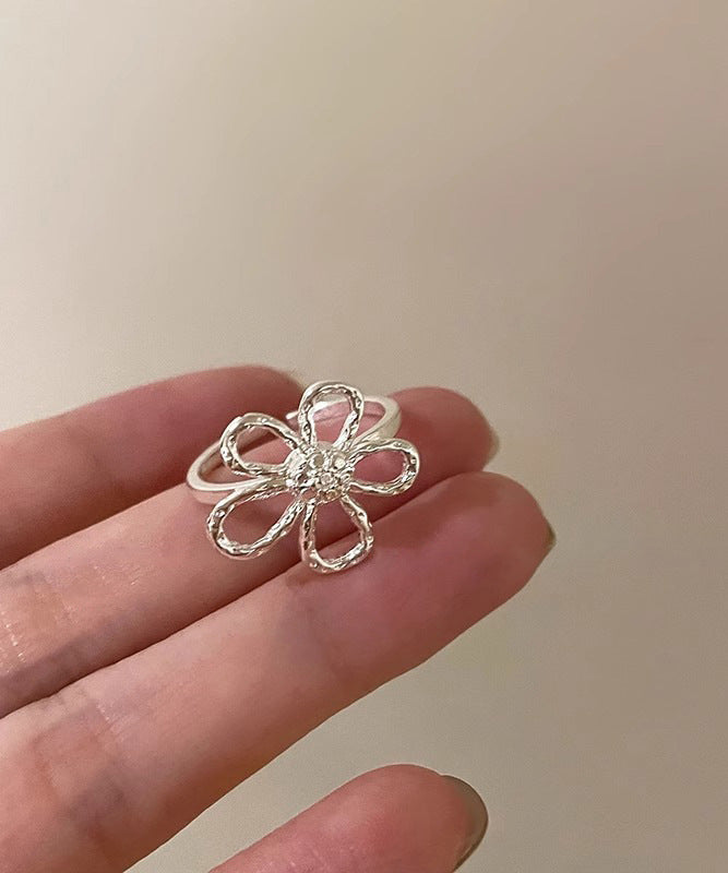 Gold Alloy Hollow Out Rings Two Piece Set