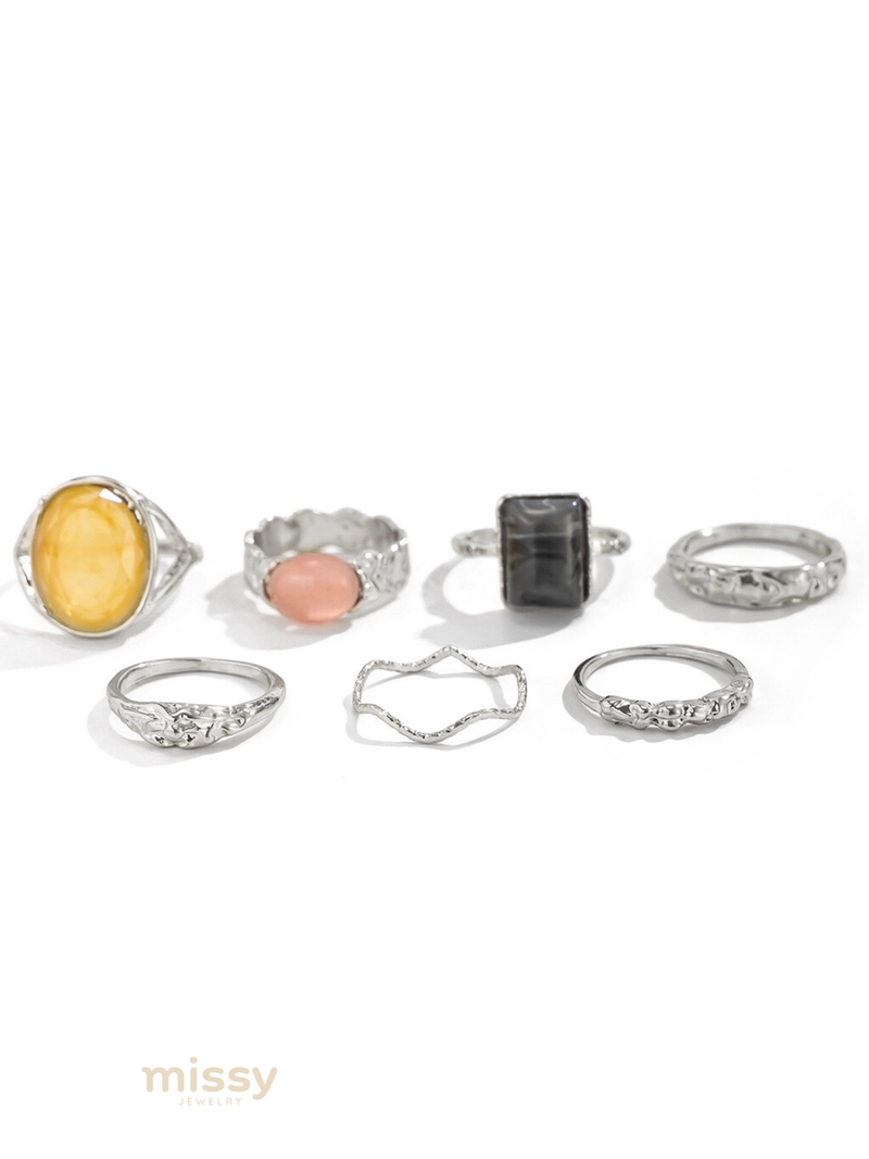 Jaelah Stackable Gemstone Ring Set
