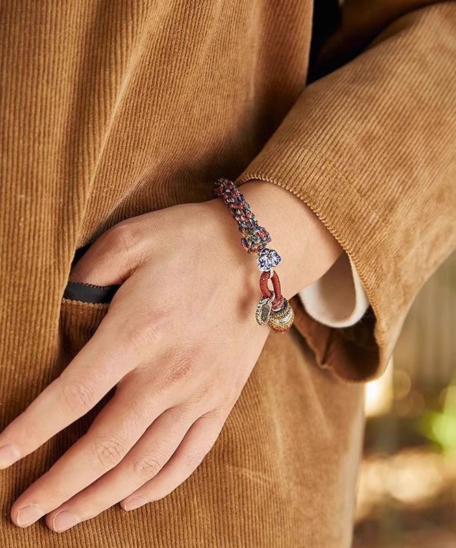 Cotton Thread Weaving Beads Charm Bracelet