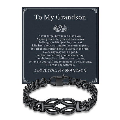 Infinity Love Knot Cuban Link Chain Bracelet for