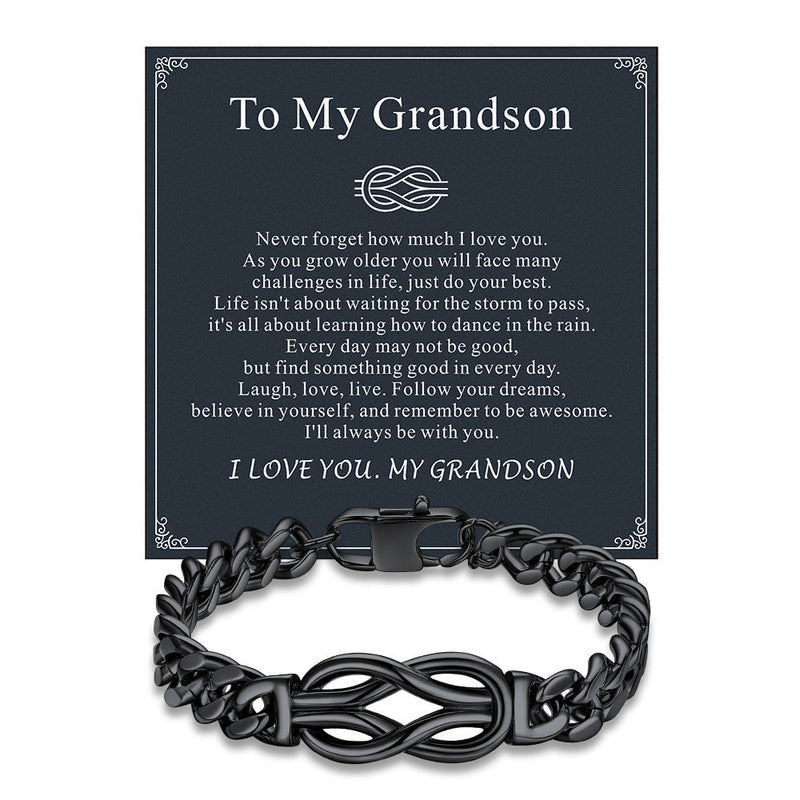 To My Love Infinity Love Knot Cuban Chain Bracelet for Couple
