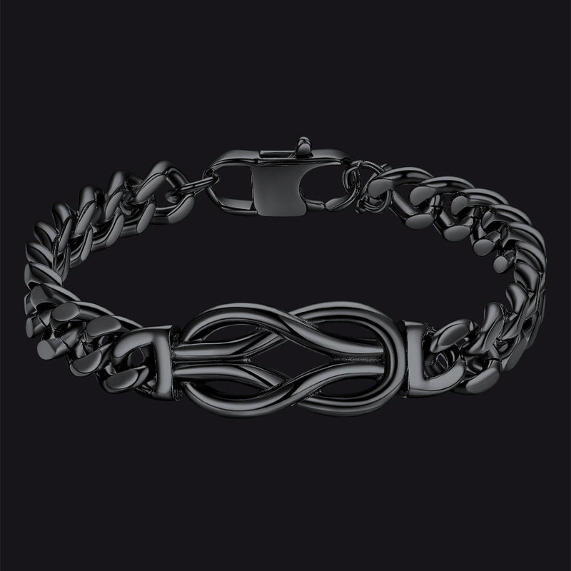 To My Love Infinity Love Knot Cuban Chain Bracelet for Couple