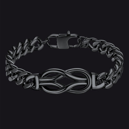 To My Love Infinity Love Knot Cuban Chain Bracelet for Couple