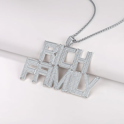 Custom Hip Hop Cubic Zirconia Initials Pendant Necklace for