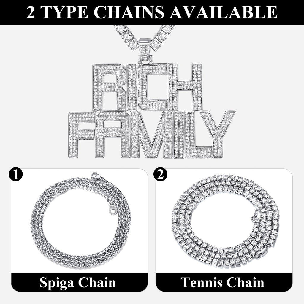 Custom Hip Hop Cubic Zirconia Initials Pendant Necklace for