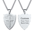 Bible Verse E-ephesians 6:16-17 Cross Shield Necklace
