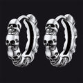 Gothic Skull Huggie Hoop Earrings for