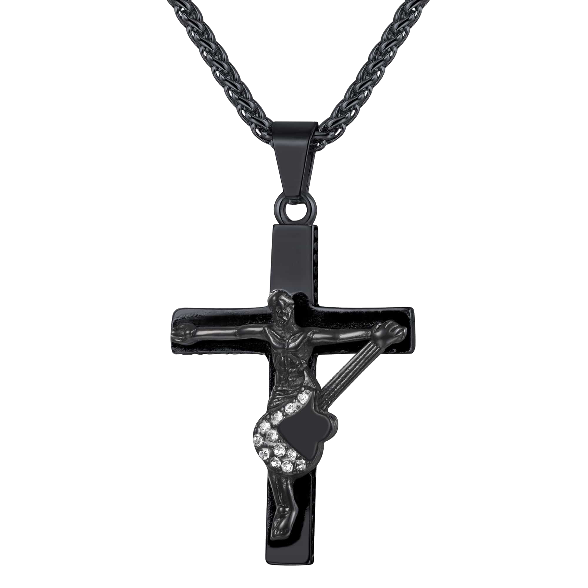 Guitar Jesus Cross Necklace Pendant for