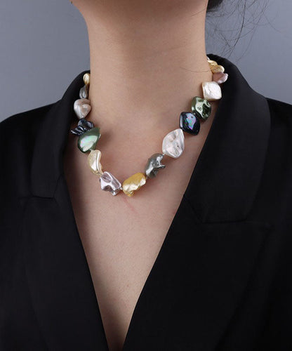 Rainbow Pearl Shell Gratuated Bead Necklace