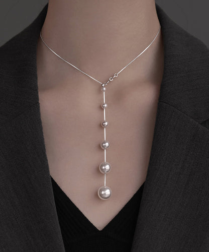 Diy Silk Sterling Silver Pearl Tassel Pendant Necklace