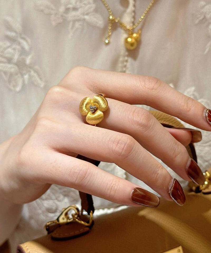 Retro Gold Copper Overgild Rings