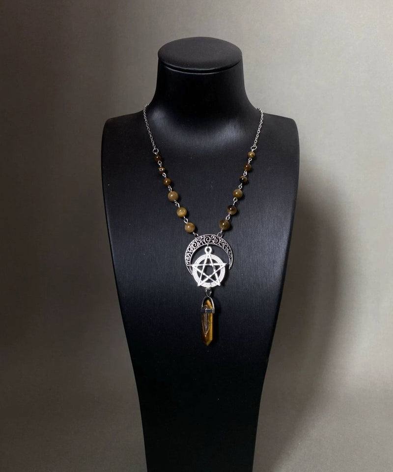 Metal Star Moon Universe Lariat Necklace