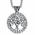 Norse Viking Rune Tree of Life Necklace Amulet for