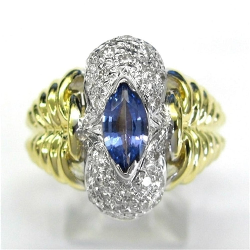 Mystic Vines Blue Zircon Ring
