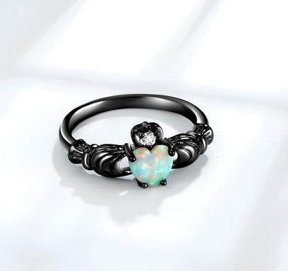 Lunar Opal Heart Ring