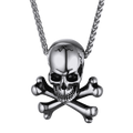 Gothic Pirate Skull Crossbones Necklace for