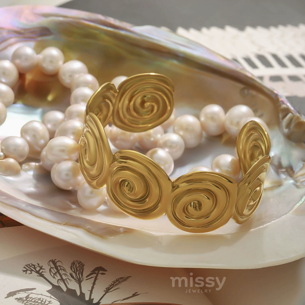 Devin Spiral Statement Cuff Bracelet