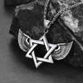 Flash Jewish Star of David Necklace With Wing for