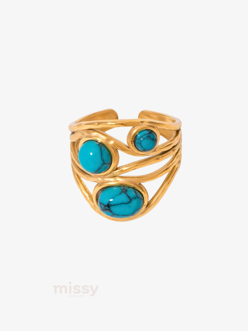 Jai Triple Gem Open-band Ring