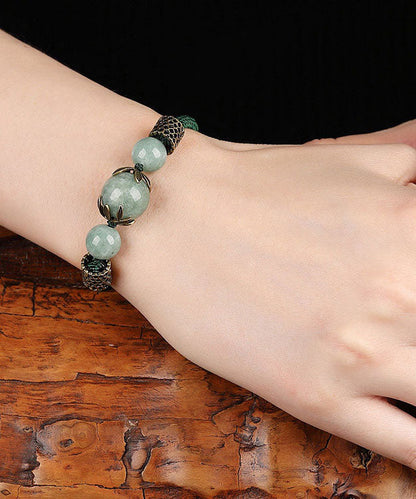 Diy Green Alloy Pearl Charm Bracelet
