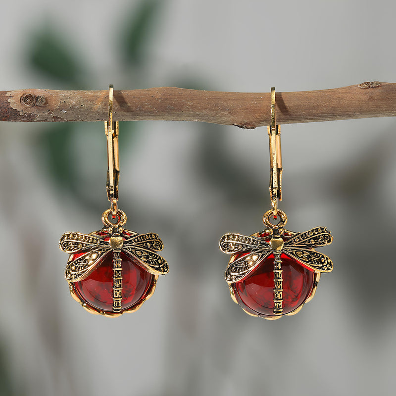 Enchanted Dragonfly Crystal Drop Earrings