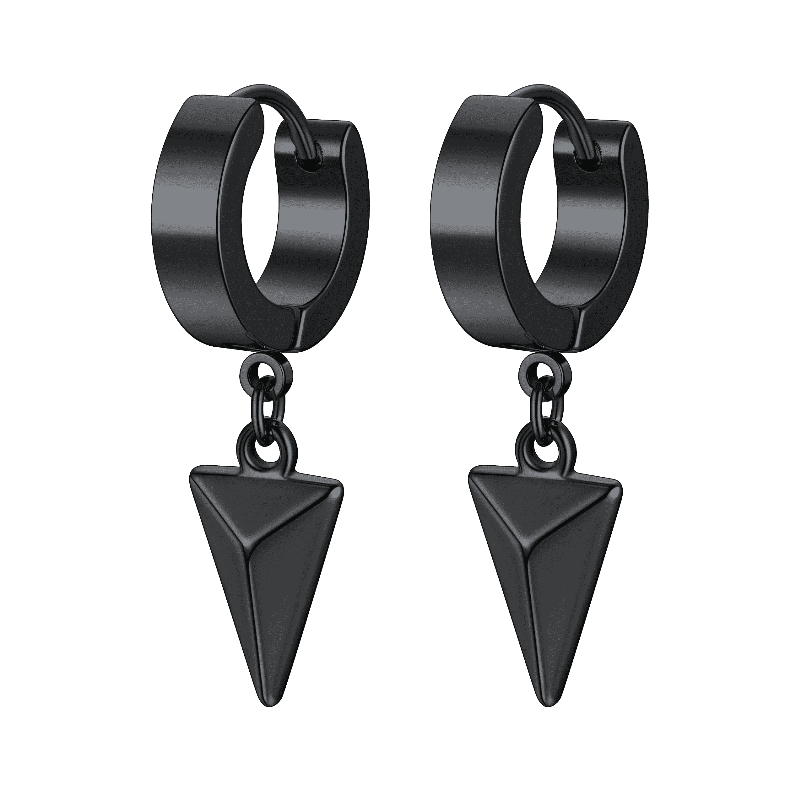 Flash Triangle Spike Dangle Hoop Earrings for