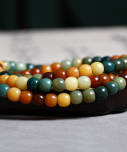 Colorblock Bodhi Red Sandalwood Buddha Bead Lariat Necklace