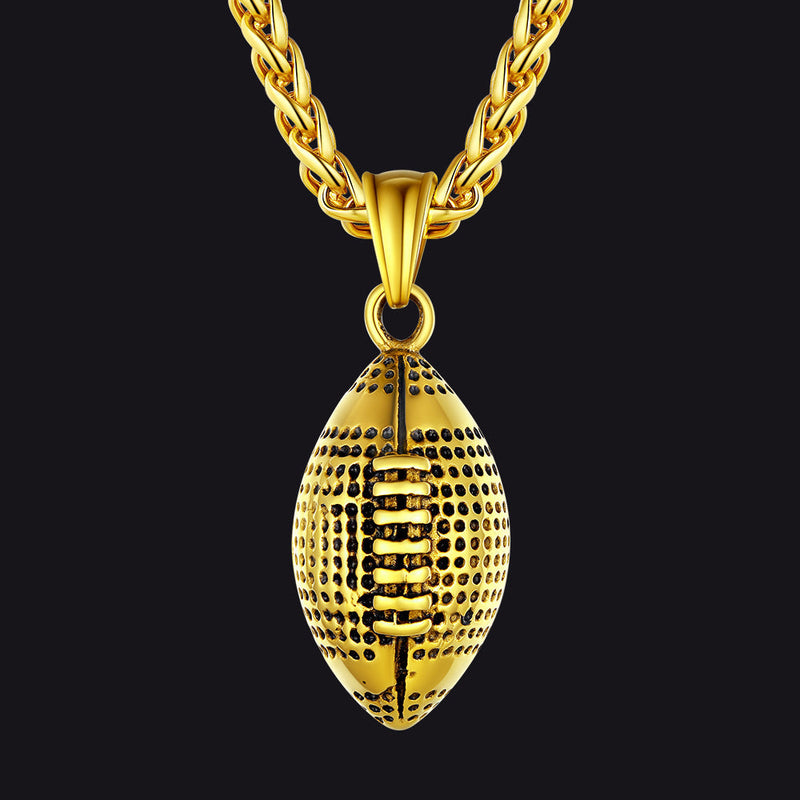 3d American Football Pendant Necklace for