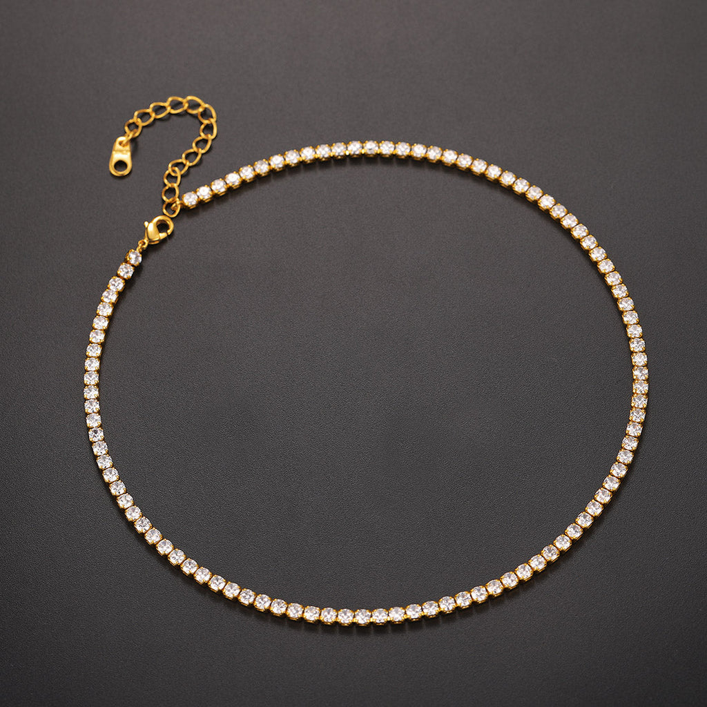3mm Bling Cubic Zirconia Chain Necklace for