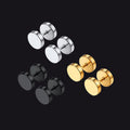 Punk Round Fake Plug Stud Earrings Set ��� 3 Pairs | 6mm & 8mm