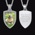 Custom Cz Shield Picture Necklace Pendant for