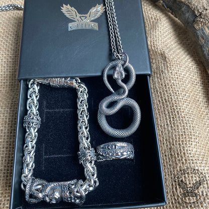 3 Pcs Ferocious Snake Jewelry Set