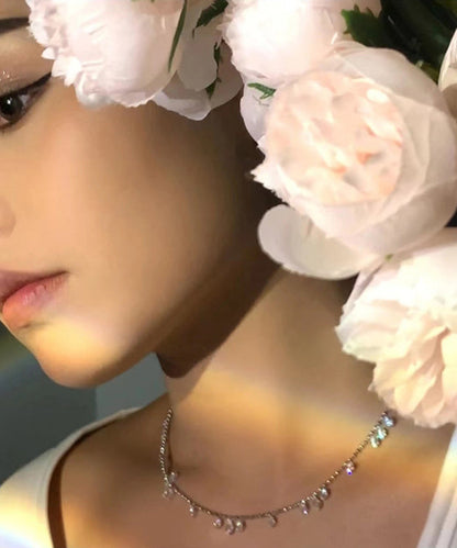 Diy Gold Sterling Silver Zircon Tassel Necklace
