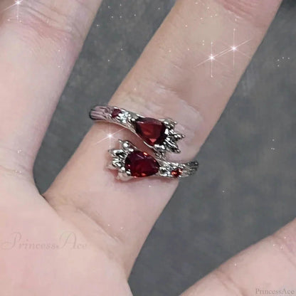 Dark Crimson Crystal Arachnid Celestial Band