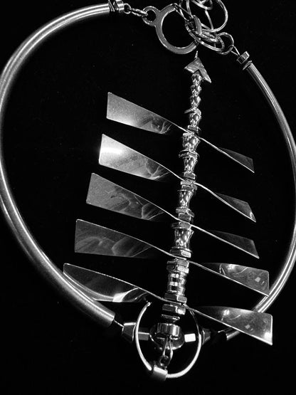 Chrome Spine Arrow Necklace