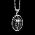 3d Grave Skull Cross Oval Pendant