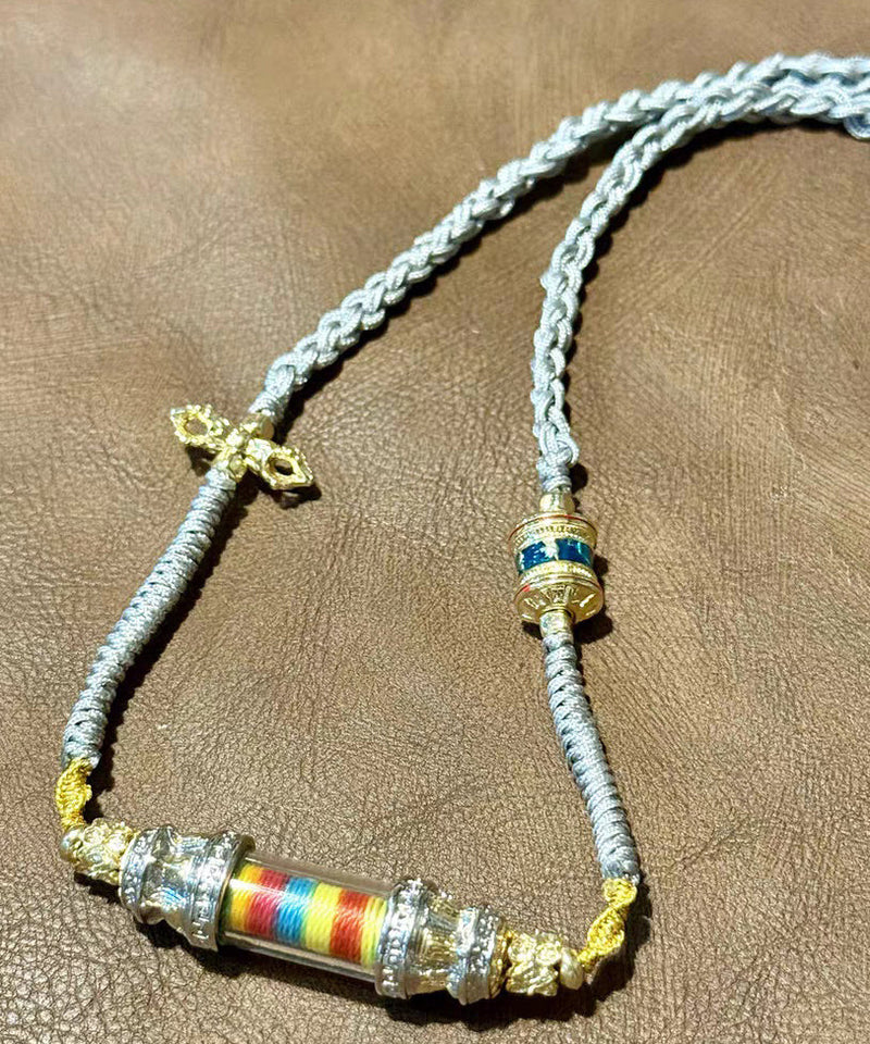 Handmade Grey Copper Overgild Pendant Necklace