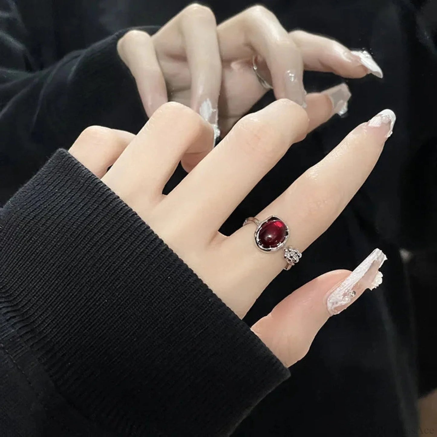 Gothic Unpredictable Stone Animal Ring