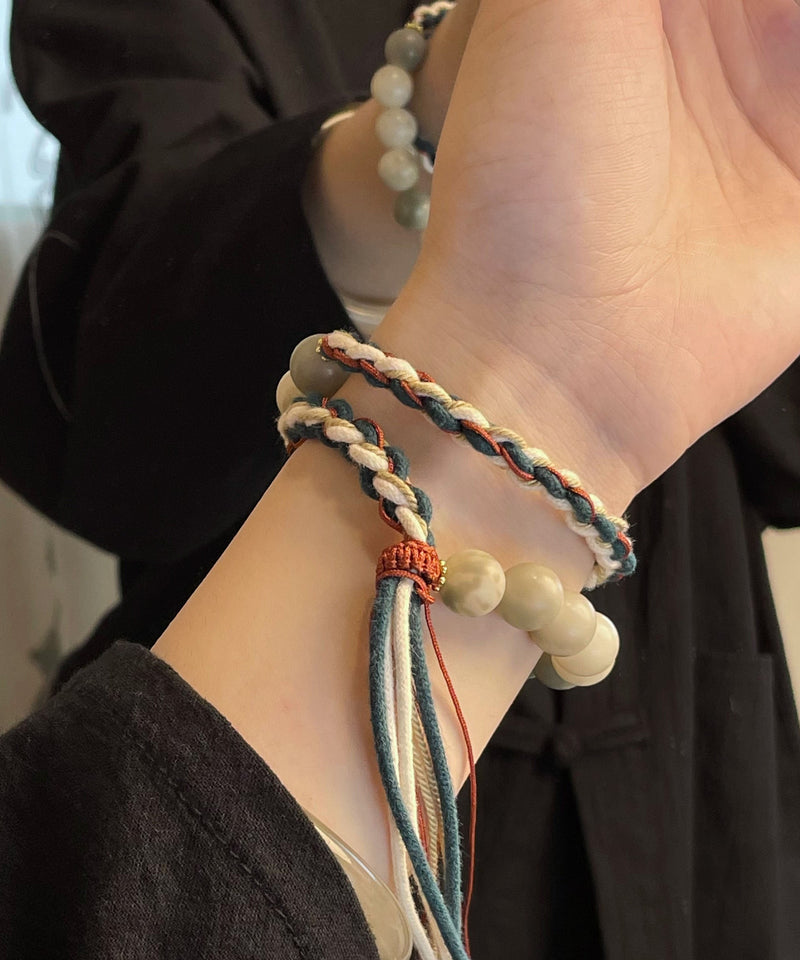 Rainbow Hand Knitting Bodhi Root Bracelet