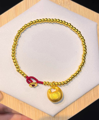Gold Sterling Silver Overgild Golden Pig Charm Bracelet