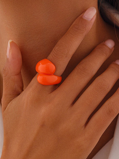 Geometric Color Rings Accessories